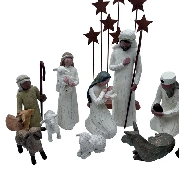 Willowtree Nativity with Three Wisemen and Various Angels Complete Set 2000-2004 - Picture 5 of 8